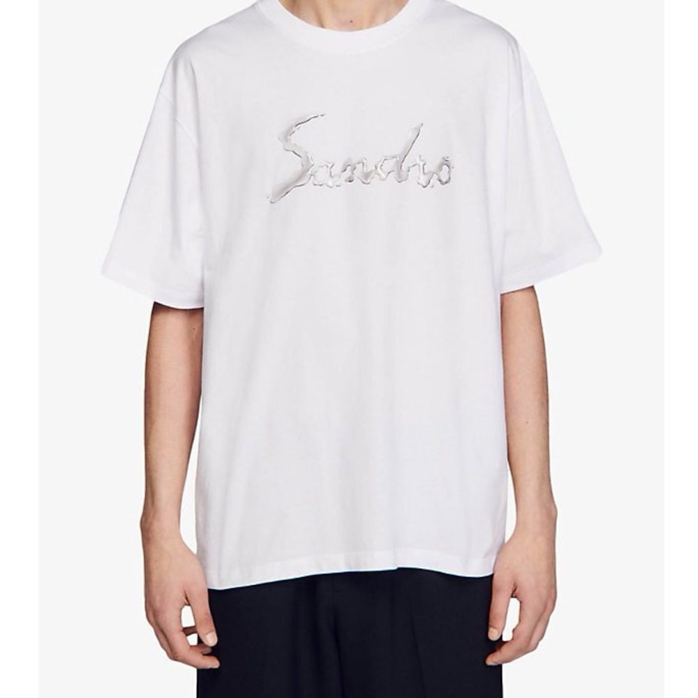 Sandro Liquid Metal logo tshirt